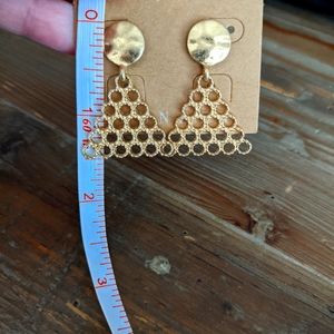 Gold Triangle Earrings